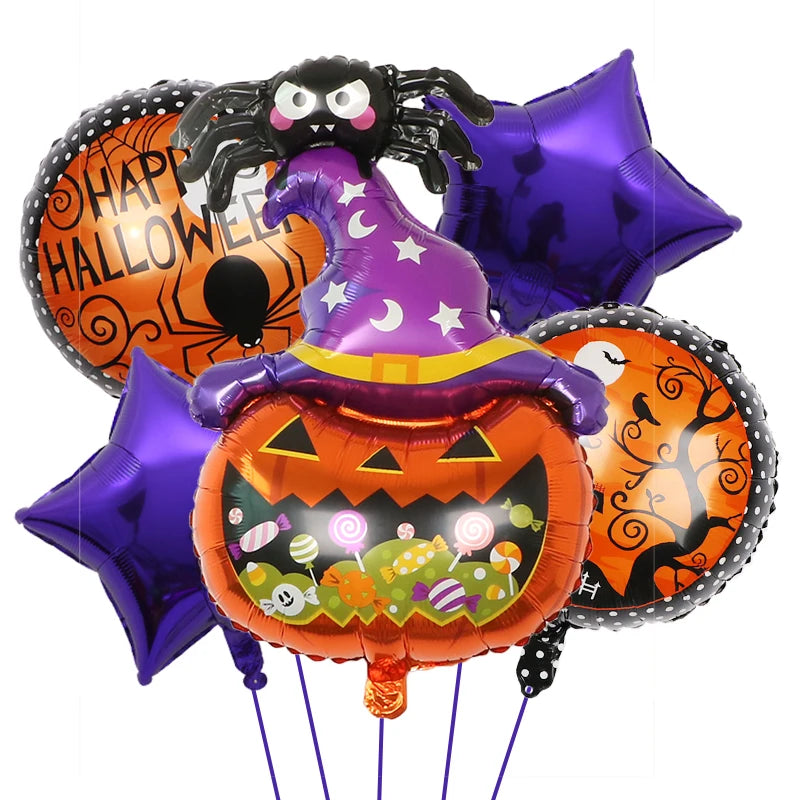 Decoração de balões de Halloween | Decoração de balão de aranha de abóbora Halloween