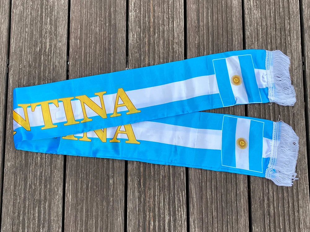 Cachecol de futebol da Copa do Mundo, presente íntimo lenço de futebol para exterior