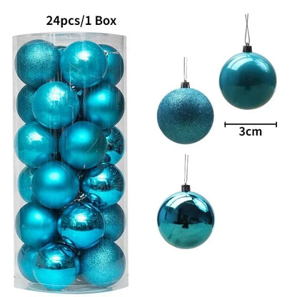 Bolas de natal Ornamentos de árvore de Natal de 3 mm de 36 quilates, grandes ornamentos