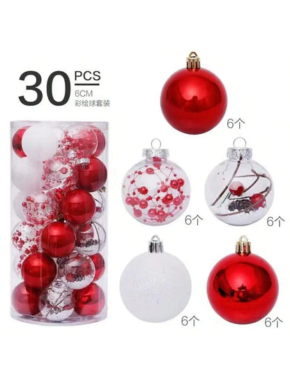 Bola De Natal 6 cm Para Pendurar Na Árvore decoração de natal conjunto de plástico