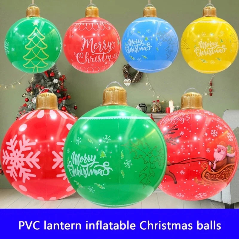 Bola Natal Inflável para Shopping Center e Bolas Natalinas Coloridas Cenários Fotográficos