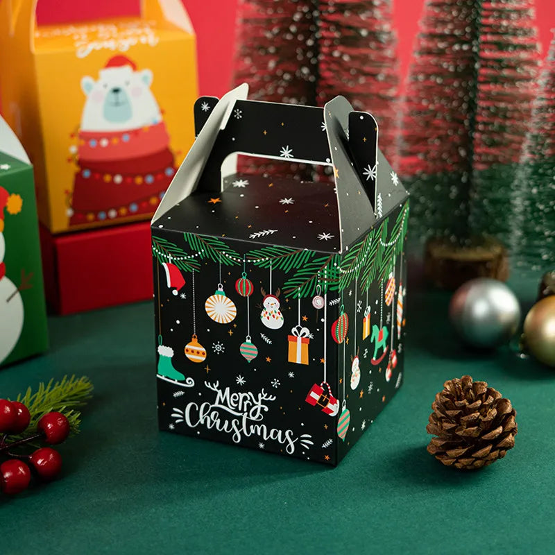 Caixas de presente de biscoito de Natal, caixa de doces com janela lembrancinhas