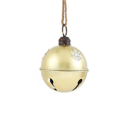 Bola De Natal Guizo Vermelho Em Metal Com Cordinha Enfeite 16cm - Grillo