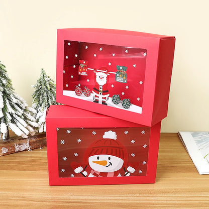 Caixa Pacote 1 Caixas de Biscoito de Natal Janela, Caixas de Presente de Papel Vermelho
