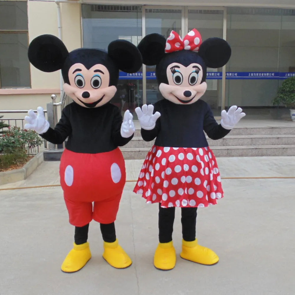 Disney mickey minnie mouse mascote conjunto clássico personagens de desenhos