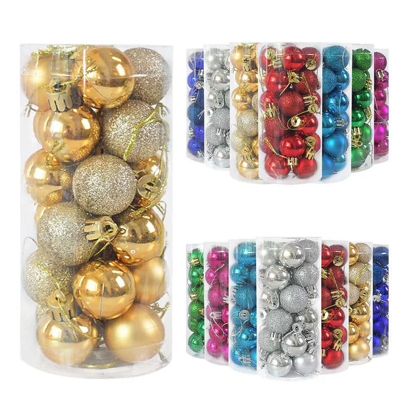 Bola de natal glitter Conjunto de 24 peças de decorações de Natal com bolas Natal  bolas