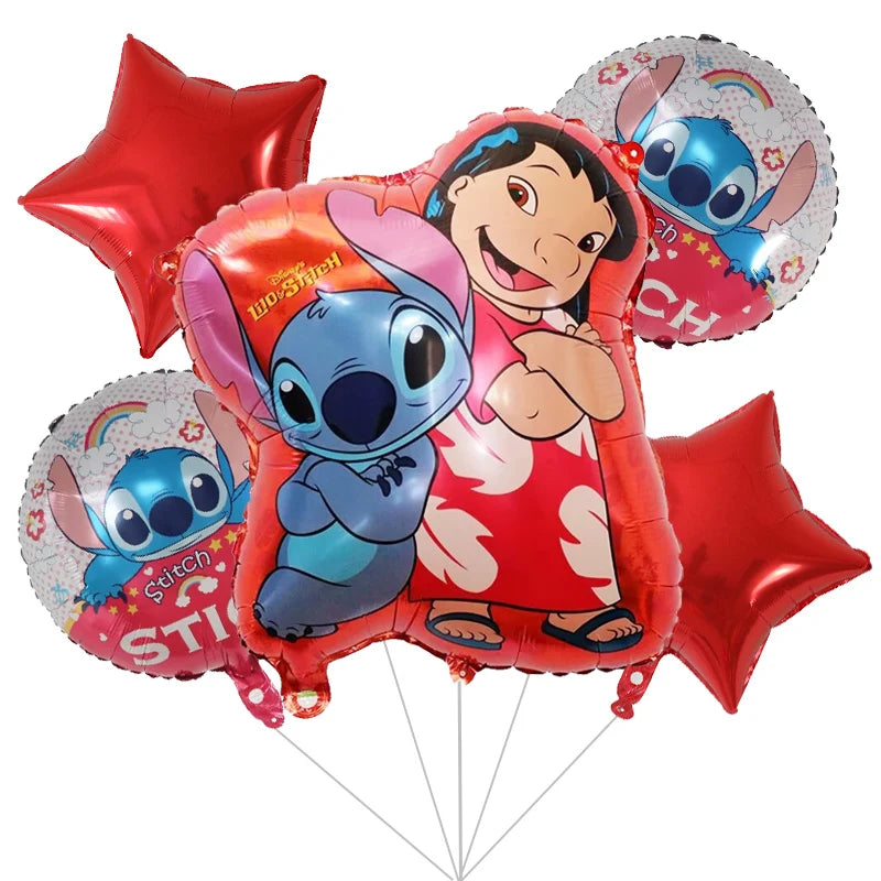 Balões de aniversário rosa e azul da Lilo e Stitch itens lilo & stitch personalizados