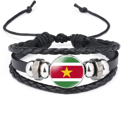 Pulseira criativa no estilo da bandeira nacional Brasil, lembrança viagem personalizada