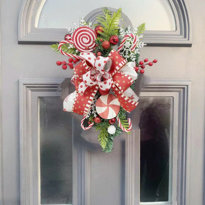 Guirlanda de Natal com Laço Vermelho/Branco e Decoração de Natal para shopping