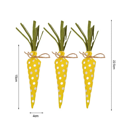 Mini enfeites de cenoura de Páscoa, cenouras artificiais com glitter de espuma