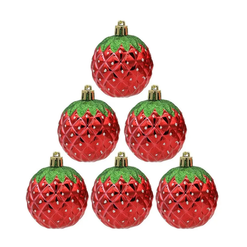 Enfeite Morango para Árvore de Natal Enfeites Natalinos Vermelhos para Árvore de Natal