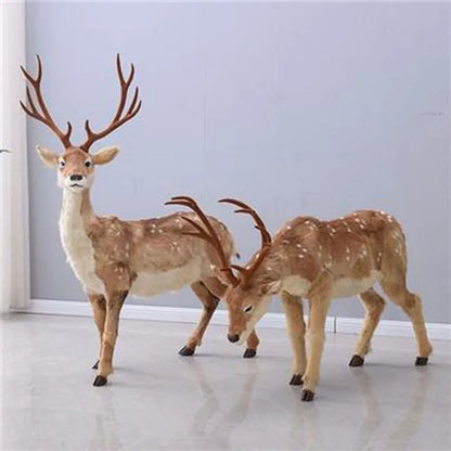 Rena de Natal grande 130cm Simulação Rena de Pelúcia Veado de Natal