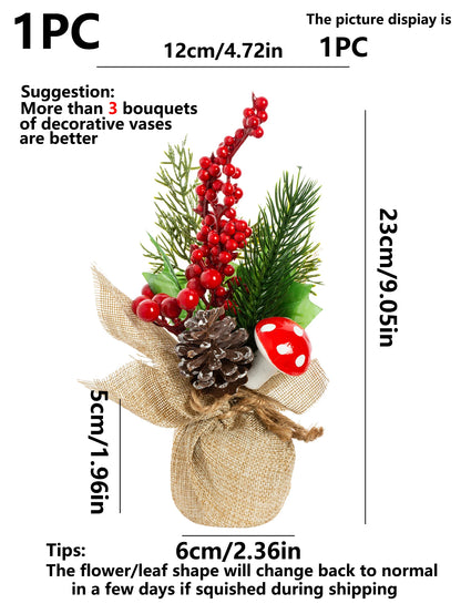 Vasos Árvores de Natal 1/3 Peças 23cm de Altura Pequenos Vasos de Árvores de Natal