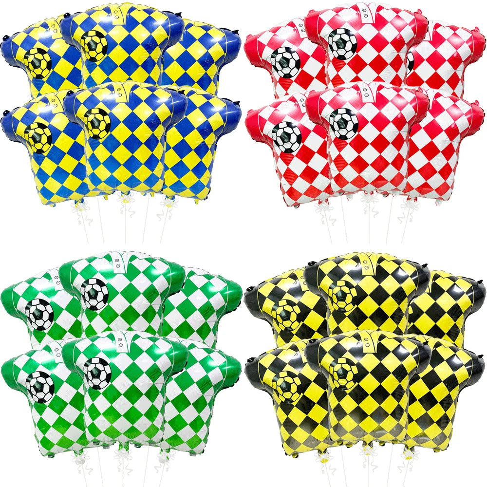 Balão de Futebol Copa do Mundo Camisa, Preto, Pacote com 6, Balão em Formato de Camisa