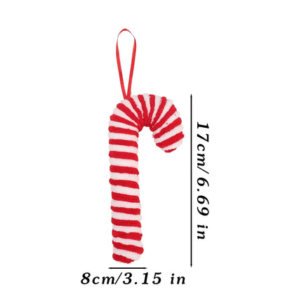 Enfeites de Natal em Forma de Bastão de Açúcar Vermelho 10 peças Sortidas 18cm Grande