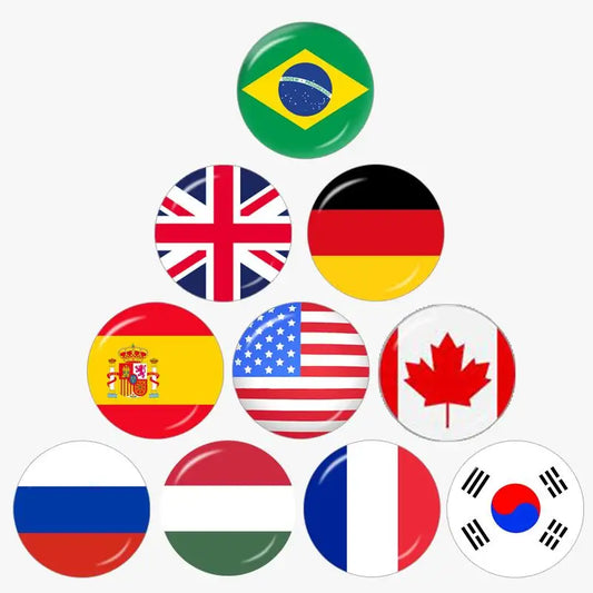 Cabochão de vidro fotográfico plano e redondo Copa do Mundo