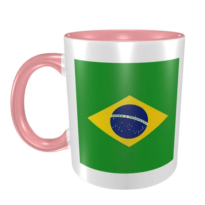 Caneca Futebol Bandeira Brasil Criativa Copa do Mundo (Verde) de 590 ml Futebol Bandeira