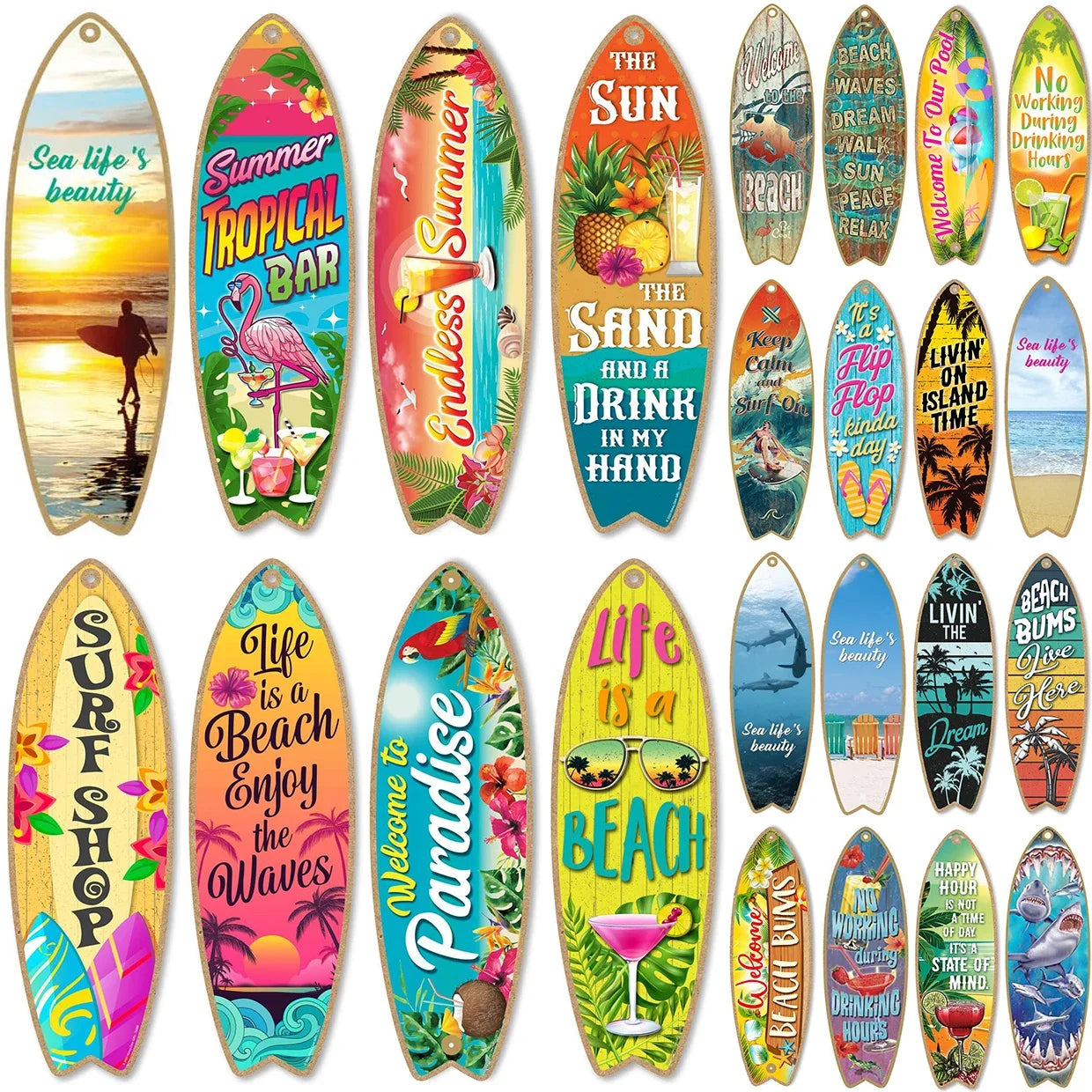 Arte prancha surf,arte surf madeira | Decoração retro artesanato com tema do oceano