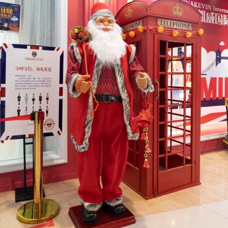 Papai Noel Dançante Animado Shopping Em Tamanho Real, Papai Noel Dançante Cantando