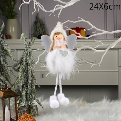 Pingente Anjo Natal Decoração de menina anjo de natal | Pingente de boneca anjo pelúcia
