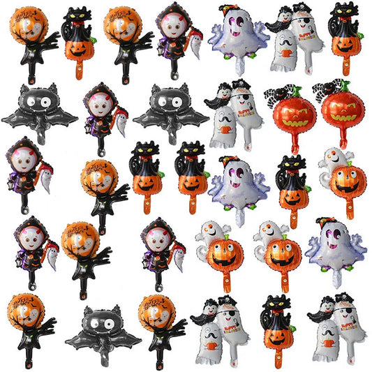 Kits Balões Halloween Abóbora Alumínio Tamanho Médio Halloween Crianças e Adultos