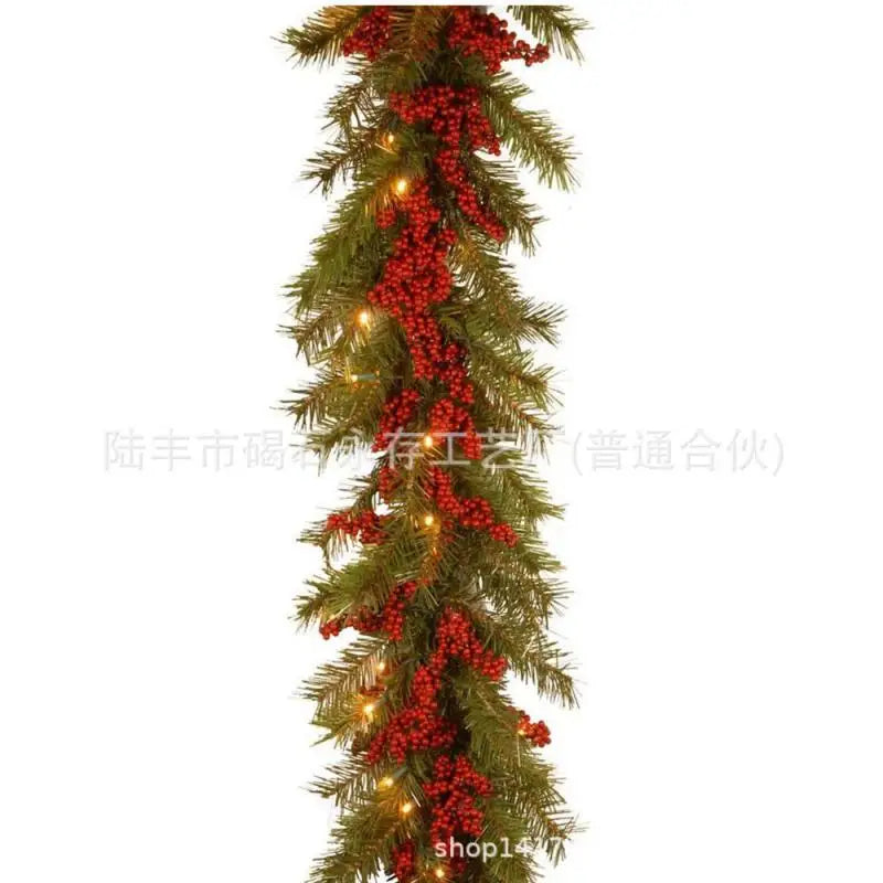 Guirlanda de Natal com luzes, Guirlanda de Natal Guirlanda de toque real de cedro dobrável