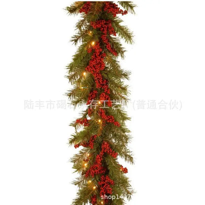 Guirlanda de Natal com luzes, Guirlanda de Natal Guirlanda de toque real de cedro dobrável