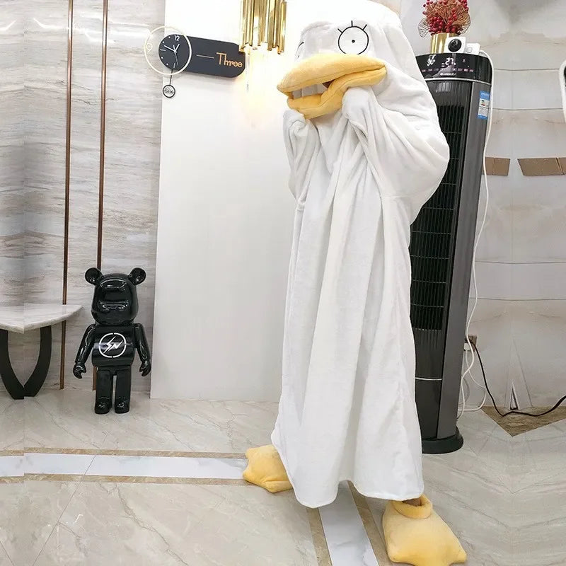 Fantasia Adulto Pintinho Pijama para Adulto - Traje Cosplay de Pelúcia Pato Flanela Traje