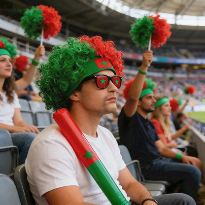 Kits Torcedor Copa do Mundo 2 peças Torcida Kit Torcedor Óculos e Peruca Copa Mundo
