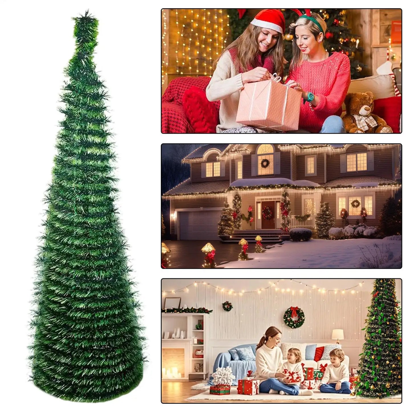 Árvore de Natal Artificial, Decoração de Quintal de 1,5 m – Decoração de Árvore de Festival