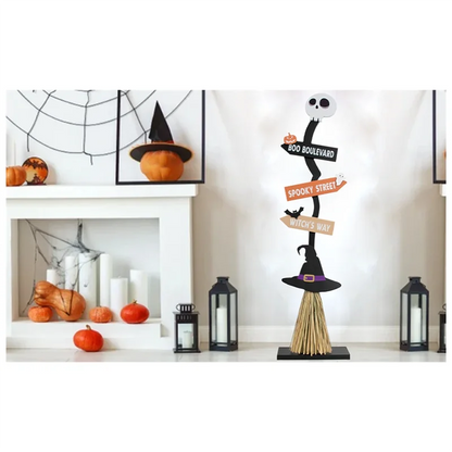 Decoração de vassoura de bruxa de Halloween, decoração de Halloween, com 1 vassouras