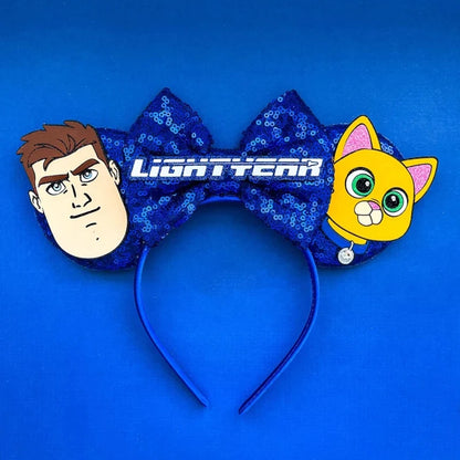 Tiaras Acessórios Disney orelha de rato com laço brilhante, Lantejoula de dupla celebração