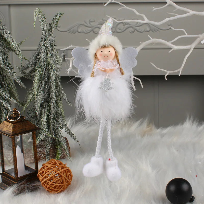 Pingente Anjo Natal Decoração de menina anjo de natal | Pingente de boneca anjo pelúcia