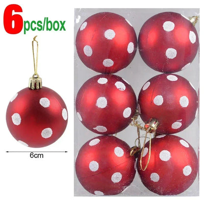 Bola Árvore de Natal Colorida Pintura 24 Peças de Enfeites de Bola de Natal, 6 cm Enfeites
