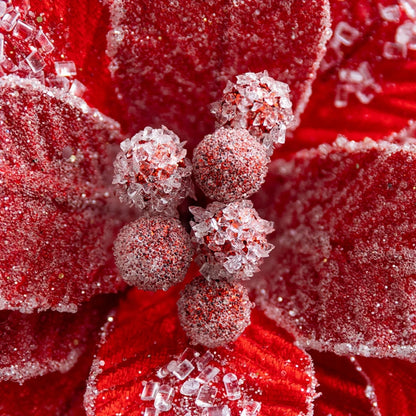 Flor De Natal Poinsétia Vermelho C/ Branco Enfeite e Árvore Terracota