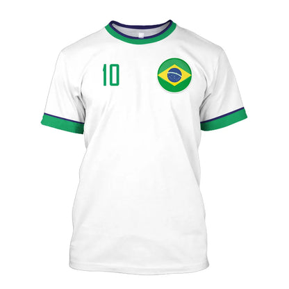 Camisa seleção brasileira Copa do Mundo Branco camiseta Brasil Adulto Masculina Feminina