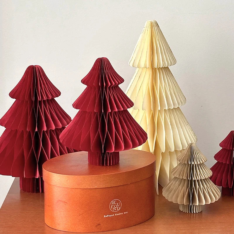 Árvores de Natal de papel, Árvore de papel de favo de mel de Natal Enfeite de árvore papel