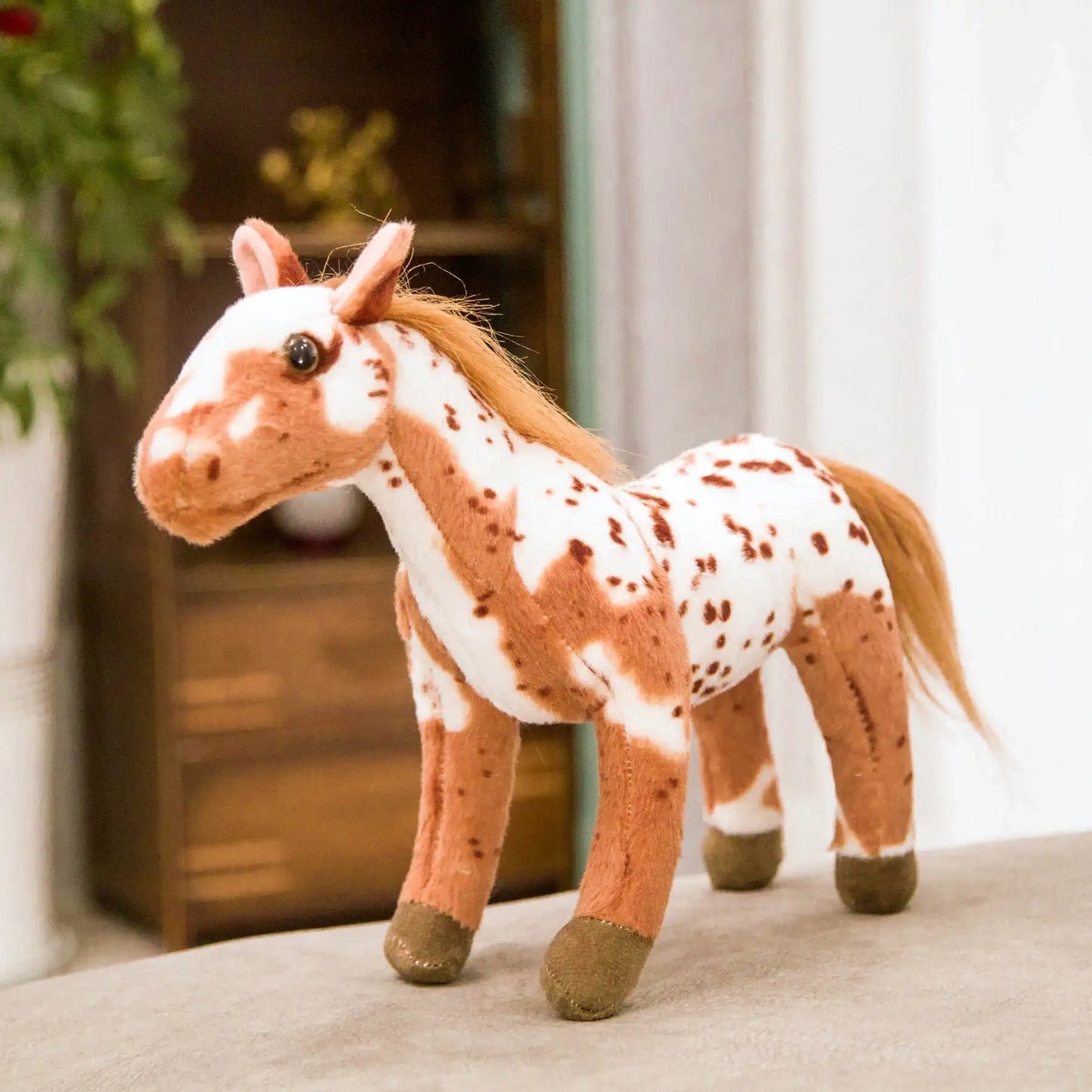 Cavalo De Pelúcia Com Sela Bicho Fazendinha 30Cms (Marrom Escuro)