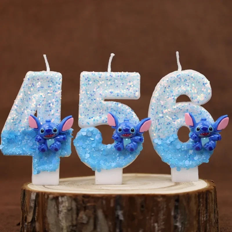 Vela Aniversário Stitch Em Biscuit Dois Digitos 1 A 9 Anos