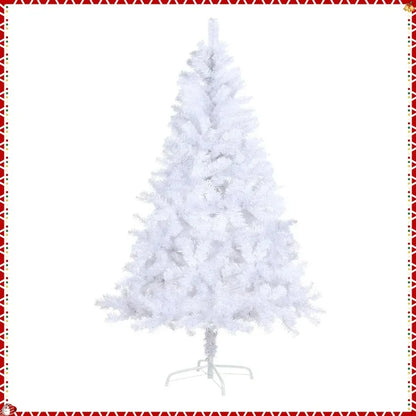 Árvore de Natal branco com neve artificial, árvore cheia de 2.1 M, suporte de metal festa