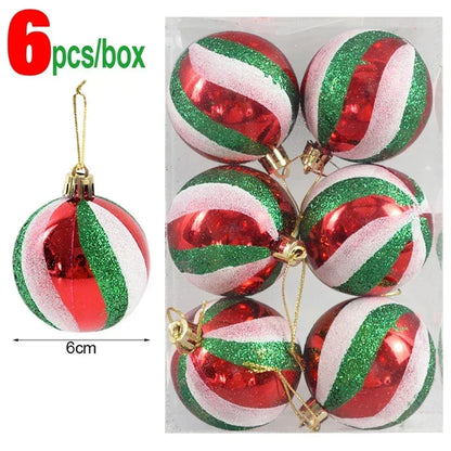 Bola Árvore de Natal Colorida Pintura 24 Peças de Enfeites de Bola de Natal, 6 cm Enfeites