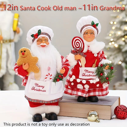 Boneco Chef de Natal, Figura do Papai Noel, Decoração de Natal, Estátua de Cozinheiro