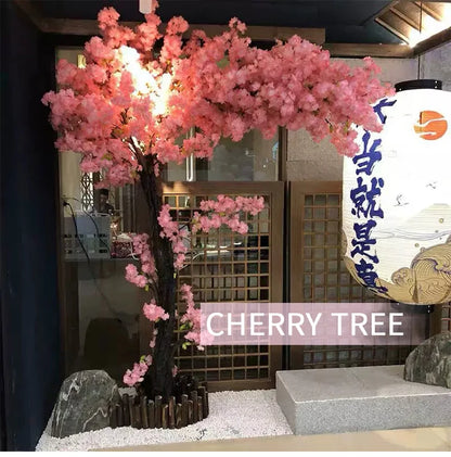 Árvore Flor Artificial Simulação de pouso de cerejeira artificial, enfeites florais e grande
