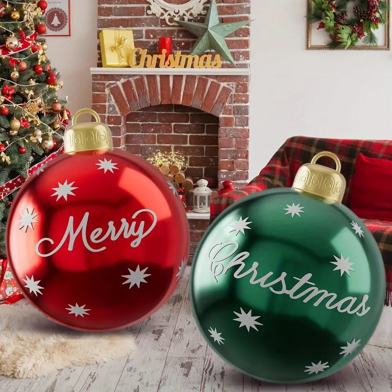 Bola De Natal Inflável 60CM PVC Ao Ar Livre 2 Unidades Bola De Natal Inflável