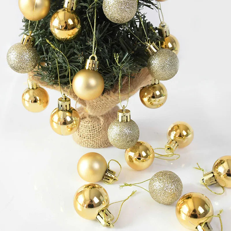 Bola de natal glitter Conjunto de 24 peças de decorações de Natal com bolas Natal  bolas