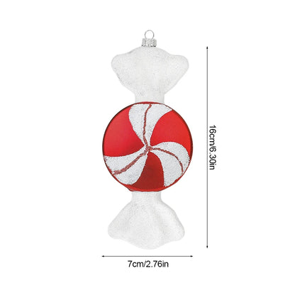 Pingente pirulito Natal pingente de bengala doce vermelha com pirulito de natal 3/6 pcs