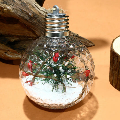 Lâmpada plástico transparente pendurar 1 esferas LED Luzes de Natal Esferas de Natal LED