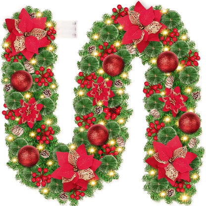 Guirlanda de Natal Comprimento 1 x 2,7 m LED Rattan Guirlanda de Natal para Mesa