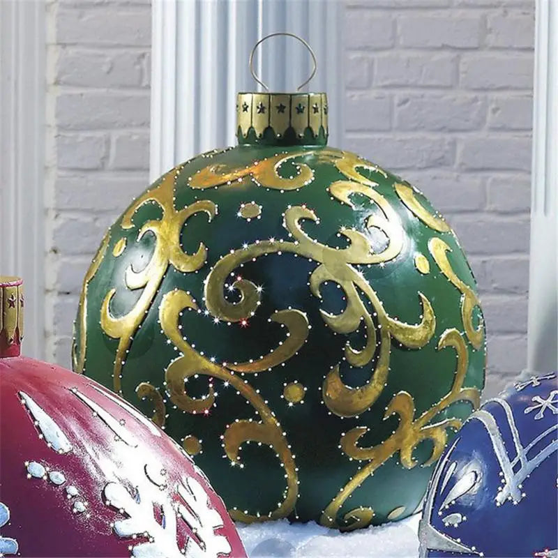 Enfeite De Bola Gigante Inflável Decorado De Natal, 60 Cm