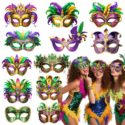 Máscara De Decoração De Festa de Papel Temática De Carnaval De Carnaval 24 peças